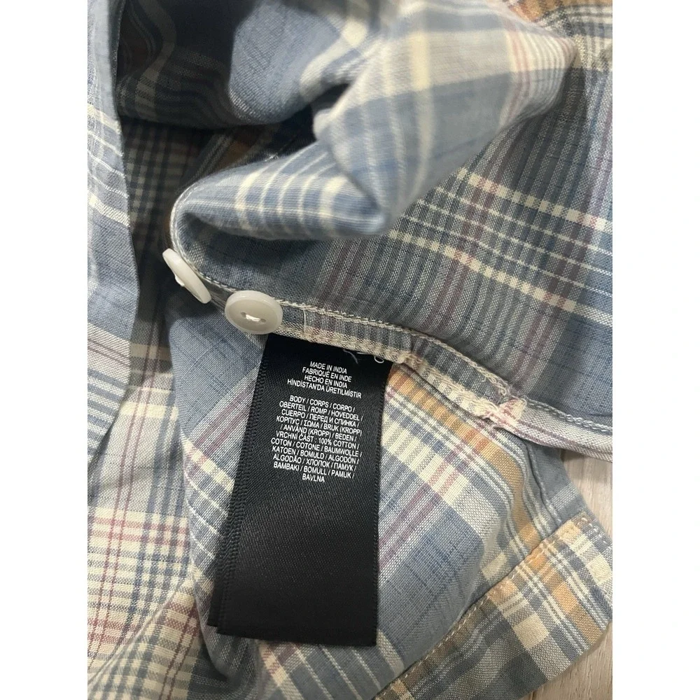 RRL by Ralph Lauren Madras Camp Shirt Light Blue XS - Picture 6 of 6